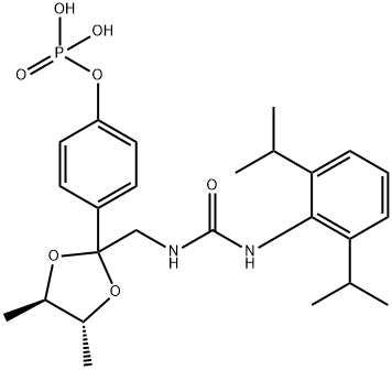 Urea, N-[2,6-bis(1-methylethyl)phenyl]-N'-[[(4R,5R)-4,5-dimethyl-2-[4-(phosphonooxy)phenyl]-1,3-dioxolan-2-yl]methyl]- Structural