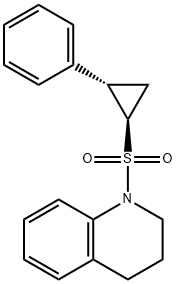 Quinoline,1,2,3,4-tetrahydro-1-[(2-phenylcyclopropyl)sulfonyl]-, trans- (8CI) Structural