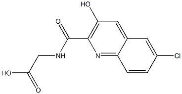Glycine, N-[(6-chloro-3-hydroxy-2-quinolinyl)carbonyl]- Structural