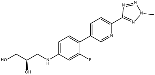 (R)-3-((3-fluoro-4-(6-(2-methyl-2H-tetrazol-5-yl)pyridin-3-yl) phenyl)amino)propane-1,2-diol