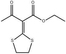 Butanoic acid, 2-(1,3-dithiolan-2-ylidene)-3-oxo-, ethyl ester Structural
