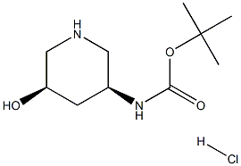 tert-butyl [(3S,5R)-5-hydroxy-3-piperidinyl]carbamate hydrochloride Structural