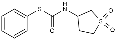 S-phenyl (1,1-dioxidotetrahydro-3-thienyl)thiocarbamate Structural