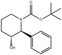 tert-butyl (2S,3R)-3-hydroxy-2-phenylpiperidine-1-carboxylate Structural