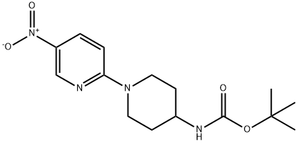 tert-Butyl 1-(5-nitropyridine-2-yl)piperidine-4-ylcarbamate Structural