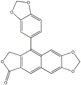 Furo[3',4':6,7]naphtho[2,3-d]-1,3-dioxol-6(8H)-one,9-(1,3-benzodioxol-5-yl)- Structural
