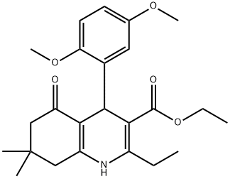 ethyl 4-(2,5-dimethoxyphenyl)-2-ethyl-7,7-dimethyl-5-oxo-1,4,5,6,7,8-hexahydroquinoline-3-carboxylate Structural