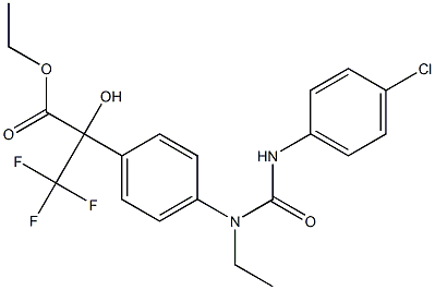 ethyl 2-(4-{[(4-chlorophenyl)carbamoyl](ethyl)amino}phenyl)-3,3,3-trifluoro-2-hydroxypropanoate Structural