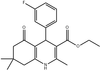 ethyl 4-(3-fluorophenyl)-2,7,7-trimethyl-5-oxo-1,4,5,6,7,8-hexahydroquinoline-3-carboxylate Structural