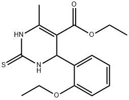 ethyl 4-(2-ethoxyphenyl)-6-methyl-2-thioxo-1,2,3,4-tetrahydropyrimidine-5-carboxylate Structural