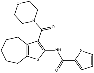 N-[3-(morpholin-4-ylcarbonyl)-5,6,7,8-tetrahydro-4H-cyclohepta[b]thiophen-2-yl]thiophene-2-carboxamide Structural