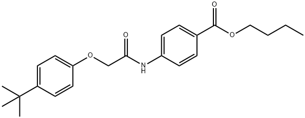 butyl 4-{[(4-tert-butylphenoxy)acetyl]amino}benzoate Structural