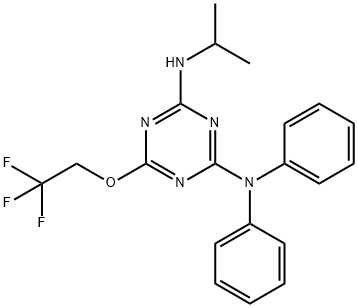 N,N-diphenyl-N'-(propan-2-yl)-6-(2,2,2-trifluoroethoxy)-1,3,5-triazine-2,4-diamine Structural