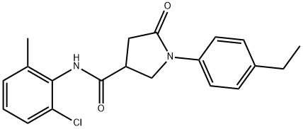 N-(2-chloro-6-methylphenyl)-1-(4-ethylphenyl)-5-oxopyrrolidine-3-carboxamide Structural