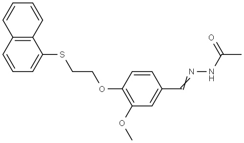 N'-[(E)-{3-methoxy-4-[2-(naphthalen-1-ylsulfanyl)ethoxy]phenyl}methylidene]acetohydrazide Structural