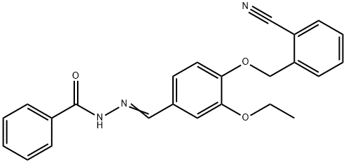 N'-[(E)-{4-[(2-cyanobenzyl)oxy]-3-ethoxyphenyl}methylidene]benzohydrazide Structural