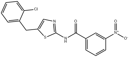 N-(5-(2-chlorobenzyl)thiazol-2-yl)-3-nitrobenzamide Structural