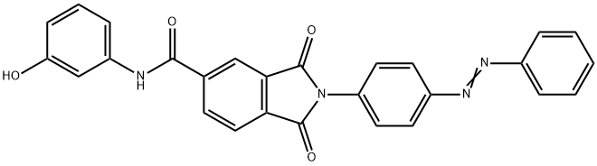N-(3-hydroxyphenyl)-1,3-dioxo-2-{4-[(E)-phenyldiazenyl]phenyl}-2,3-dihydro-1H-isoindole-5-carboxamide Structural