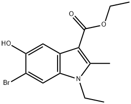 ethyl 6-bromo-1-ethyl-5-hydroxy-2-methyl-1H-indole-3-carboxylate Structural