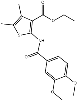 ethyl 2-(3,4-dimethoxybenzamido)-4,5-dimethylthiophene-3-carboxylate Structural