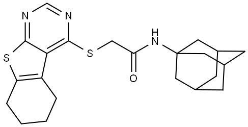 N-((3s,5s,7s)-adamantan-1-yl)-2-((5,6,7,8-tetrahydrobenzo[4,5]thieno[2,3-d]pyrimidin-4-yl)thio)acetamide Structural
