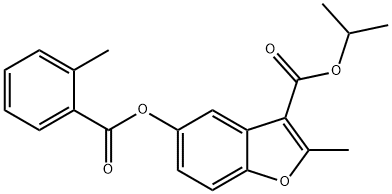 isopropyl 2-methyl-5-((2-methylbenzoyl)oxy)benzofuran-3-carboxylate Structural