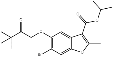isopropyl 6-bromo-5-(3,3-dimethyl-2-oxobutoxy)-2-methylbenzofuran-3-carboxylate Structural