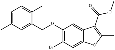 methyl 6-bromo-5-((2,5-dimethylbenzyl)oxy)-2-methylbenzofuran-3-carboxylate Structural