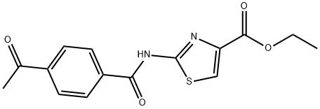 ethyl 2-(4-acetylbenzamido)thiazole-4-carboxylate Structural