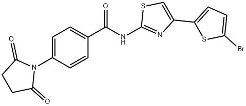 N-(4-(5-bromothiophen-2-yl)thiazol-2-yl)-4-(2,5-dioxopyrrolidin-1-yl)benzamide Structural