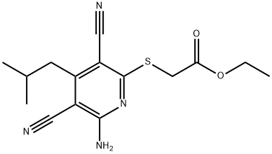ethyl 2-((6-amino-3,5-dicyano-4-isobutylpyridin-2-yl)thio)acetate Structural