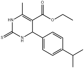 ethyl 4-(4-isopropylphenyl)-6-methyl-2-thioxo-1,2,3,4-tetrahydropyrimidine-5-carboxylate Structural