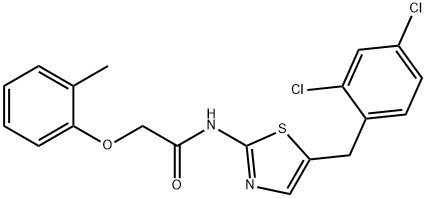 N-(5-(2,4-dichlorobenzyl)thiazol-2-yl)-2-(o-tolyloxy)acetamide Structural