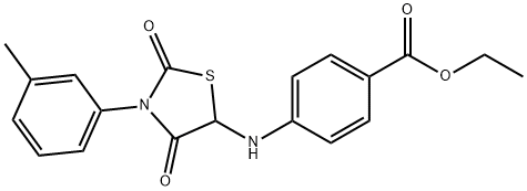 ethyl 4-{[3-(3-methylphenyl)-2,4-dioxo-1,3-thiazolidin-5-yl]amino}benzoate Structural