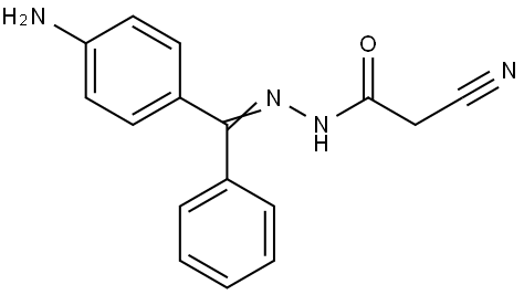 N-[(Z)-[(4-aminophenyl)-phenylmethylidene]amino]-2-cyanoacetamide Structural