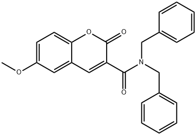 N,N-dibenzyl-6-methoxy-2-oxo-2H-chromene-3-carboxamide Structural