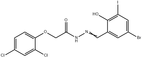 N'-[(E)-(5-bromo-2-hydroxy-3-iodophenyl)methylidene]-2-(2,4-dichlorophenoxy)acetohydrazide Structural