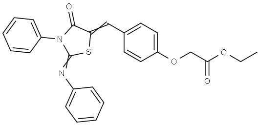 ethyl (4-{(E)-[(2E)-4-oxo-3-phenyl-2-(phenylimino)-1,3-thiazolidin-5-ylidene]methyl}phenoxy)acetate Structural