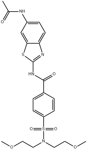 N-(6-acetamidobenzo[d]thiazol-2-yl)-4-(N,N-bis(2-methoxyethyl)sulfamoyl)benzamide Structural