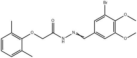 N'-[(E)-(3-bromo-4,5-dimethoxyphenyl)methylidene]-2-(2,6-dimethylphenoxy)acetohydrazide Structural
