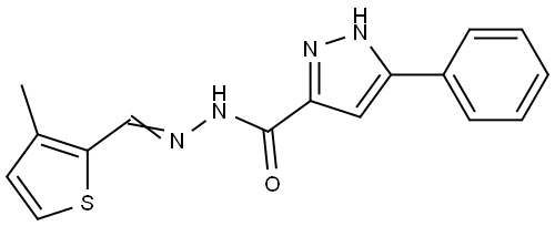 N'-[(E)-(3-methylthiophen-2-yl)methylidene]-3-phenyl-1H-pyrazole-5-carbohydrazide Structural