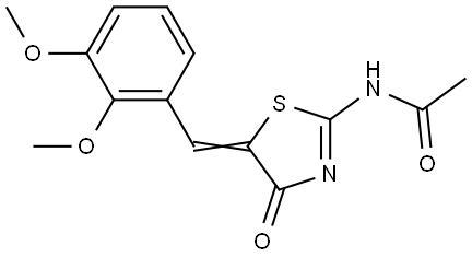 N-[(2E,5Z)-5-(2,3-dimethoxybenzylidene)-4-oxo-1,3-thiazolidin-2-ylidene]acetamide Structural