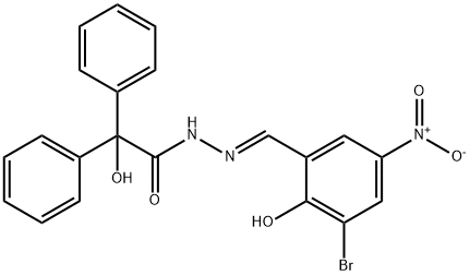 N'-[(E)-(3-bromo-2-hydroxy-5-nitrophenyl)methylidene]-2-hydroxy-2,2-diphenylacetohydrazide Structural