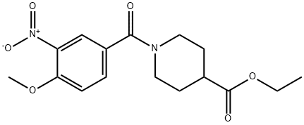 ethyl 1-[(4-methoxy-3-nitrophenyl)carbonyl]piperidine-4-carboxylate Structural