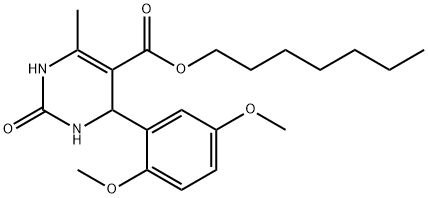 heptyl 4-(2,5-dimethoxyphenyl)-6-methyl-2-oxo-1,2,3,4-tetrahydropyrimidine-5-carboxylate Structural