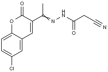 N'-[(1E)-1-(6-chloro-2-oxo-2H-chromen-3-yl)ethylidene]-2-cyanoacetohydrazide Structural