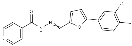 N-[(E)-[5-(3-chloro-4-methylphenyl)furan-2-yl]methylideneamino]pyridine-4-carboxamide Structural