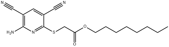 octyl [(6-amino-3,5-dicyanopyridin-2-yl)sulfanyl]acetate Structural