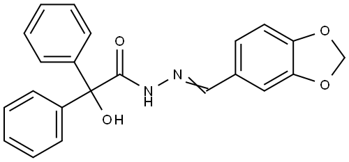 N-[(E)-1,3-benzodioxol-5-ylmethylideneamino]-2-hydroxy-2,2-diphenylacetamide Structural