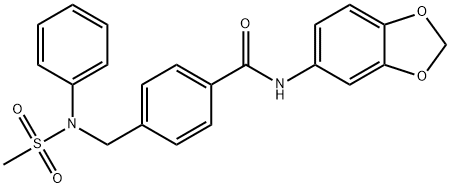 N-(1,3-benzodioxol-5-yl)-4-{[(methylsulfonyl)(phenyl)amino]methyl}benzamide Structural